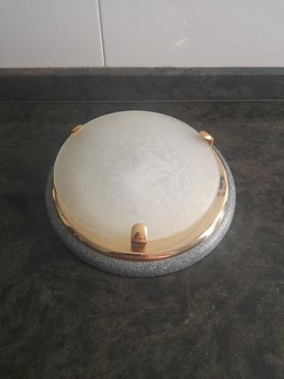 Lámpara techo dorada y gris