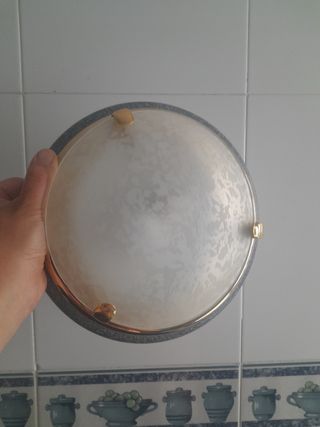 Lámpara techo dorada y gris