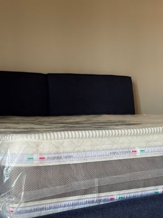 Letto contenitore con testata imbottita+materasso