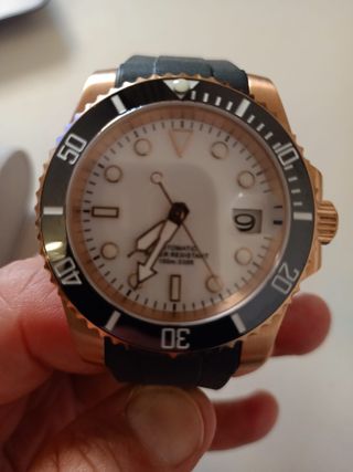 Reloj automático dorado | blanco