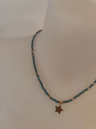Collar con estrella - cristales teal