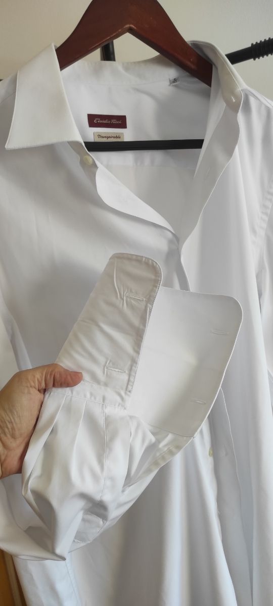 Camisa Emidio Tucci Transpirable, Blanca -Talla 43