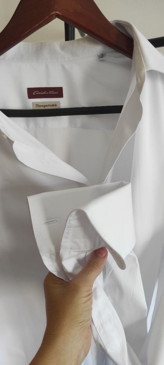 Camisa Emidio Tucci Transpirable, Blanca -Talla 43