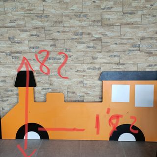 Protector pared tren infantil madera