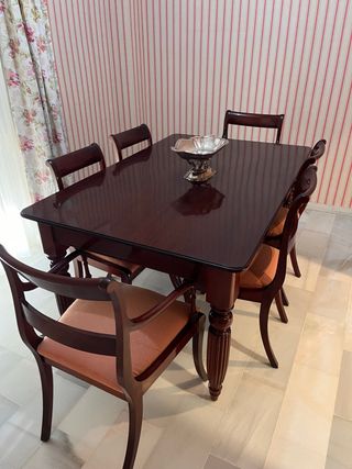 Mesa comedor madera + 6 sillas