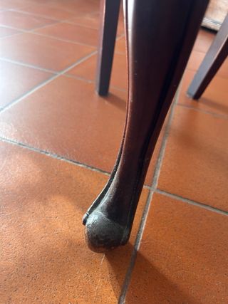 Set di 4 Sedie inglesi '50 Mogano e cotone garzato