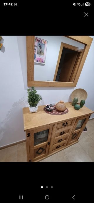 Mueble recibidor madera mexicana