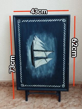Mesita plegable azul marinera