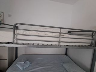 Cama alta metalica 90cm gris. 1 cama