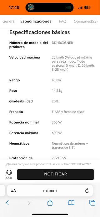 Patinete Xiaomi Mi Electric Scooter Pro 2 Negro