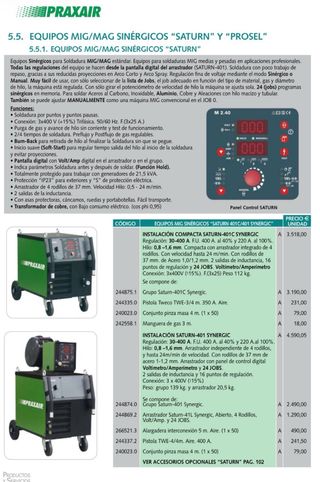 Maquina soldar Synergic PRAXAIR Saturn 401 🇩🇪