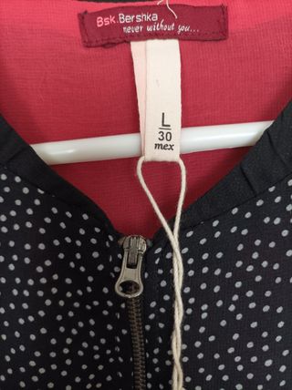 Chaqueta bomber negra lunares