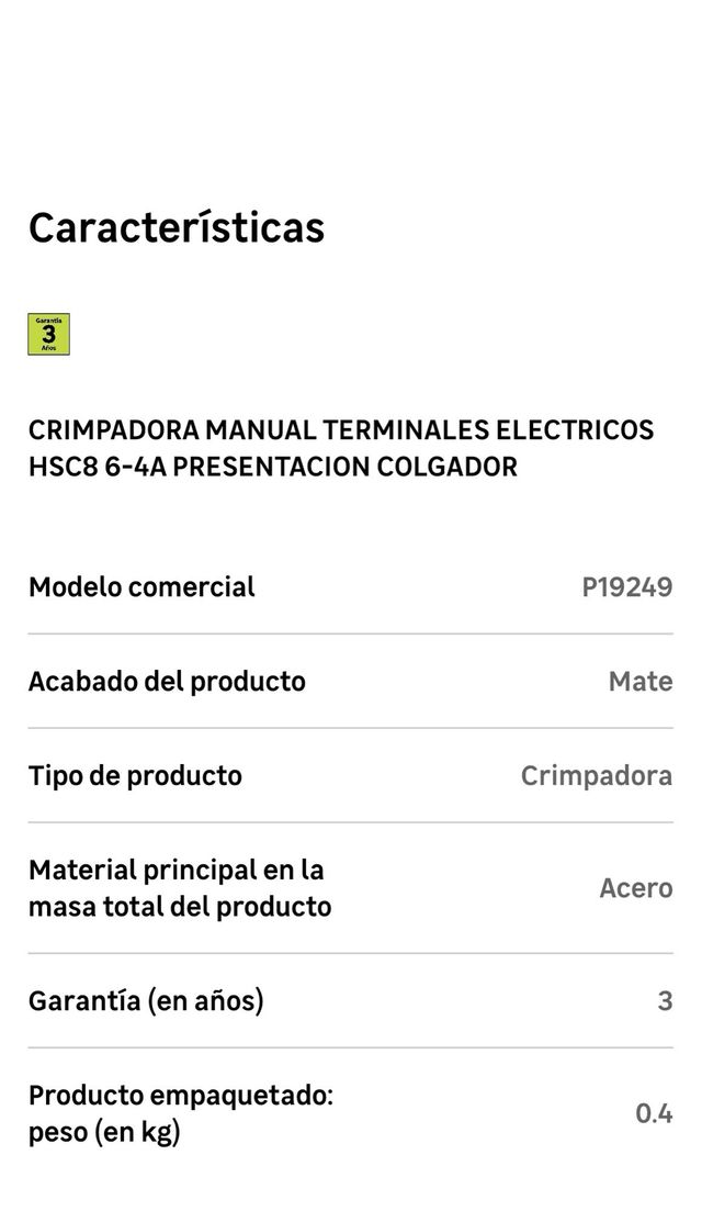 Crimpadora P19249 - Herramienta