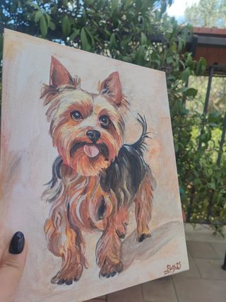Quadro Yorkshire Terrier dipinto a mano