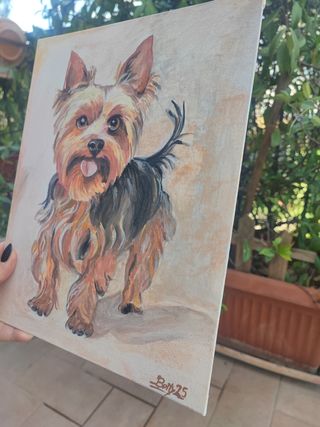 Quadro Yorkshire Terrier dipinto a mano