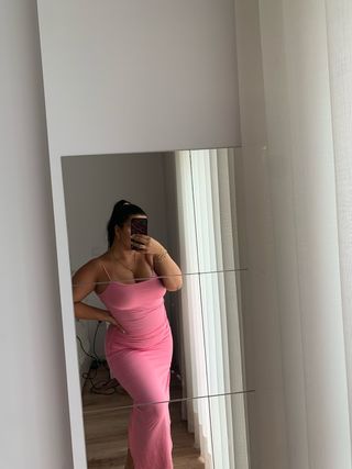 Vestido Rosa Longo