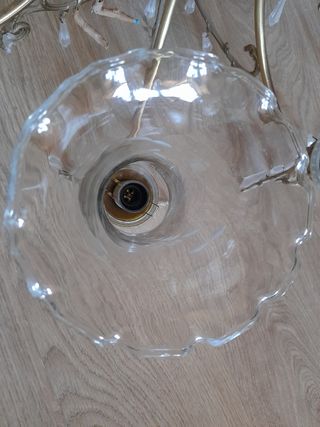 Lámpara araña dorada 6 luces