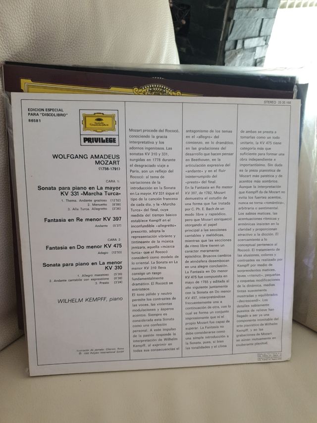 Vinilo Mozart - Kempff