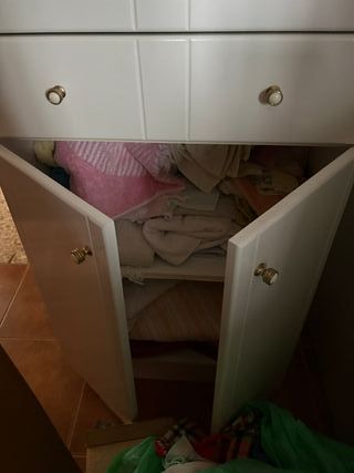 Mueble de baño blanco, 2 cajones, 4 puertas