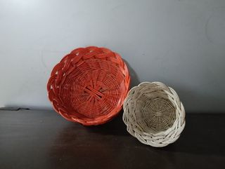 2 Cestas mimbre artesanal