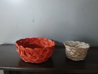 2 Cestas mimbre artesanal