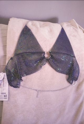 Top Strass Negro/Plata M/L