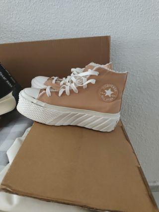 Converse beige plataforma mujer