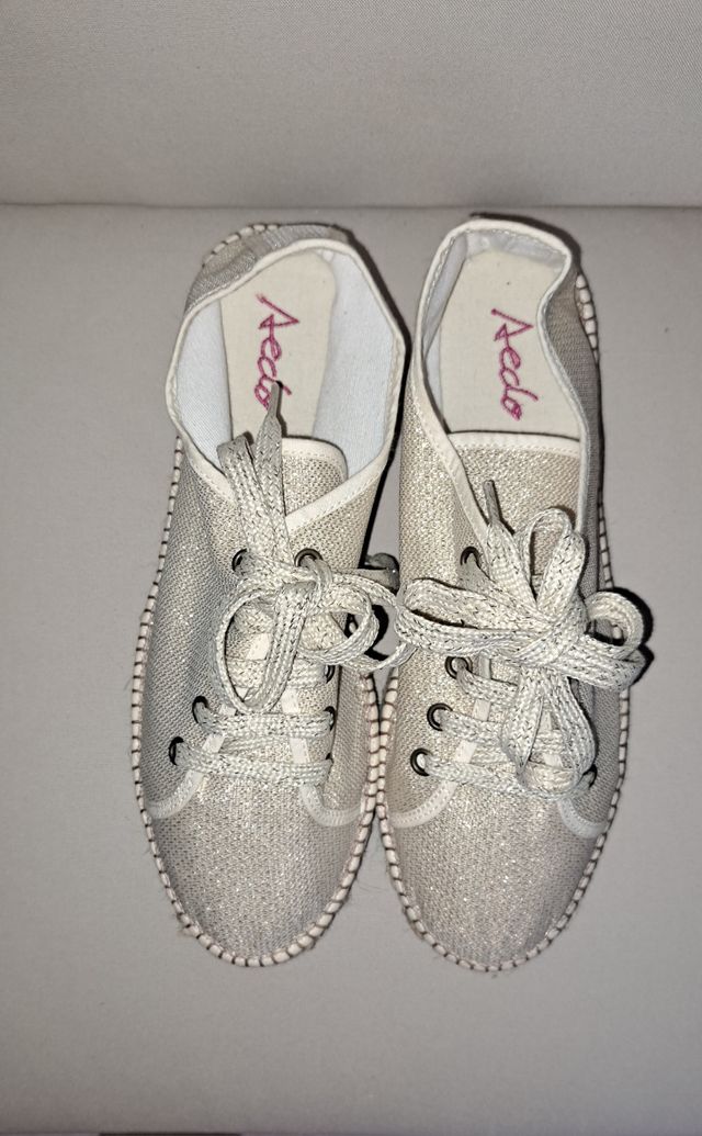 Alpargatas esparto plataforma doradas -Aedo nuevas