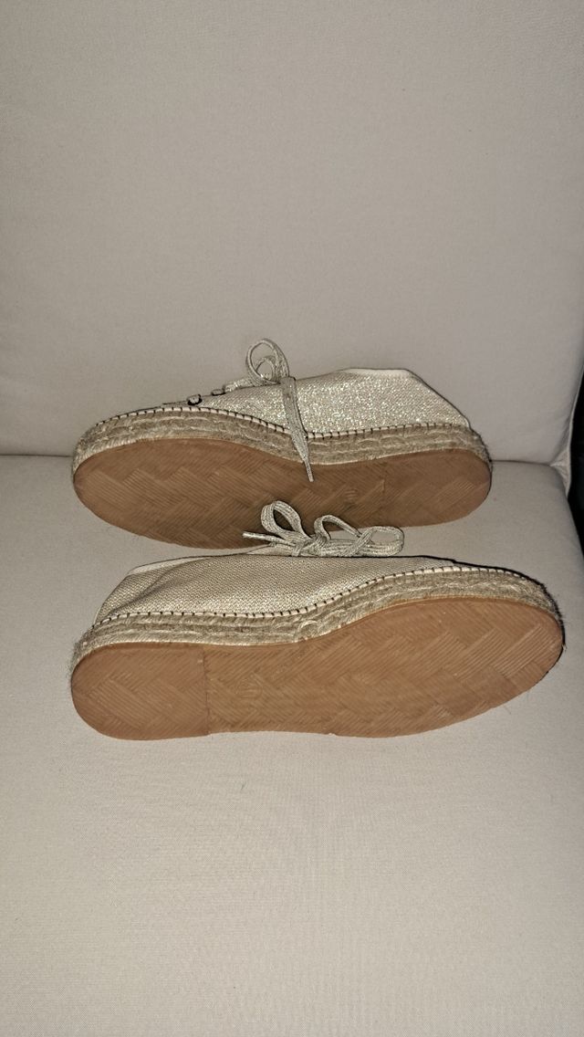 Alpargatas esparto plataforma doradas -Aedo nuevas