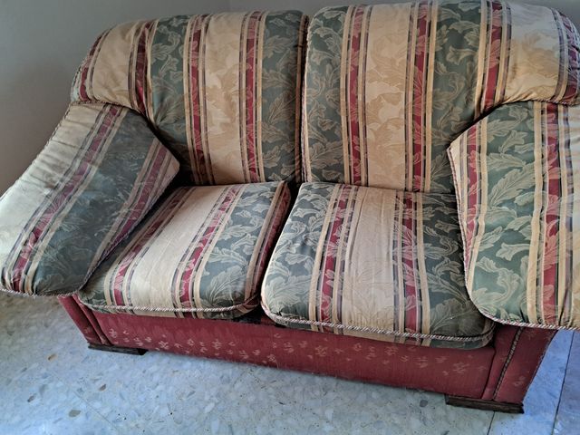 Sofá de tela - Beige y Verde