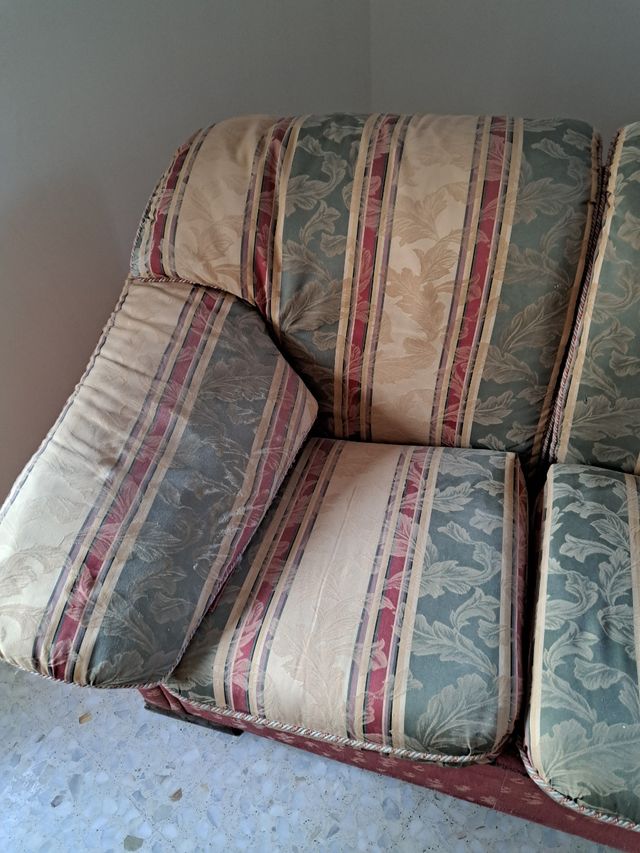 Sofá de tela - Beige y Verde