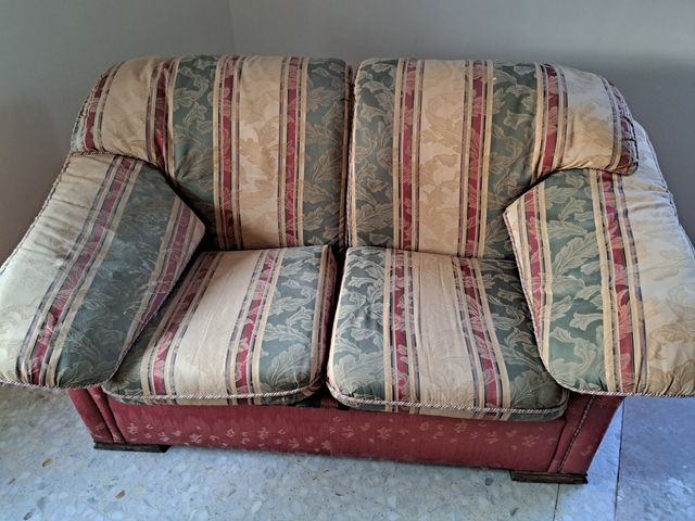 Sofá de tela - Beige y Verde