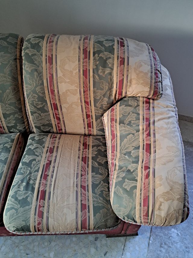 Sofá de tela - Beige y Verde