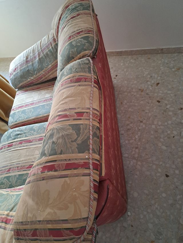 Sofá de tela - Beige y Verde