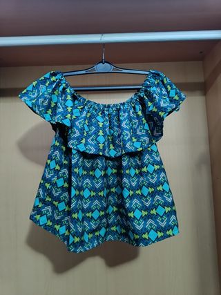 Blusa de volantes sin mangas - Talla única