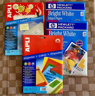 Etiquetas APLI + Papel HP (2x50 hojas)