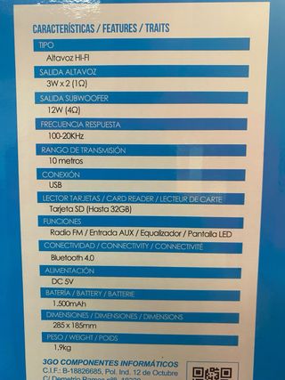 Altavoz Bluetooth 3Go Nagara