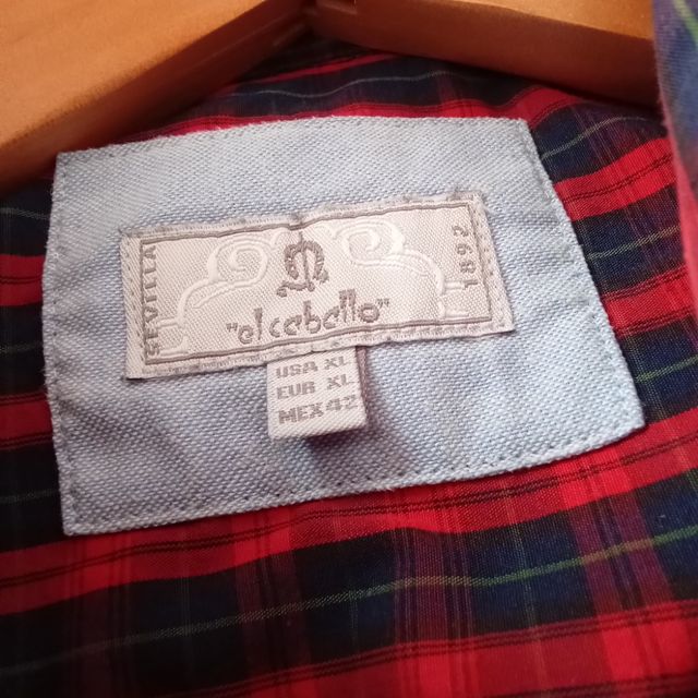 Camisa El Caballo | cuadros rojo,azul y verde