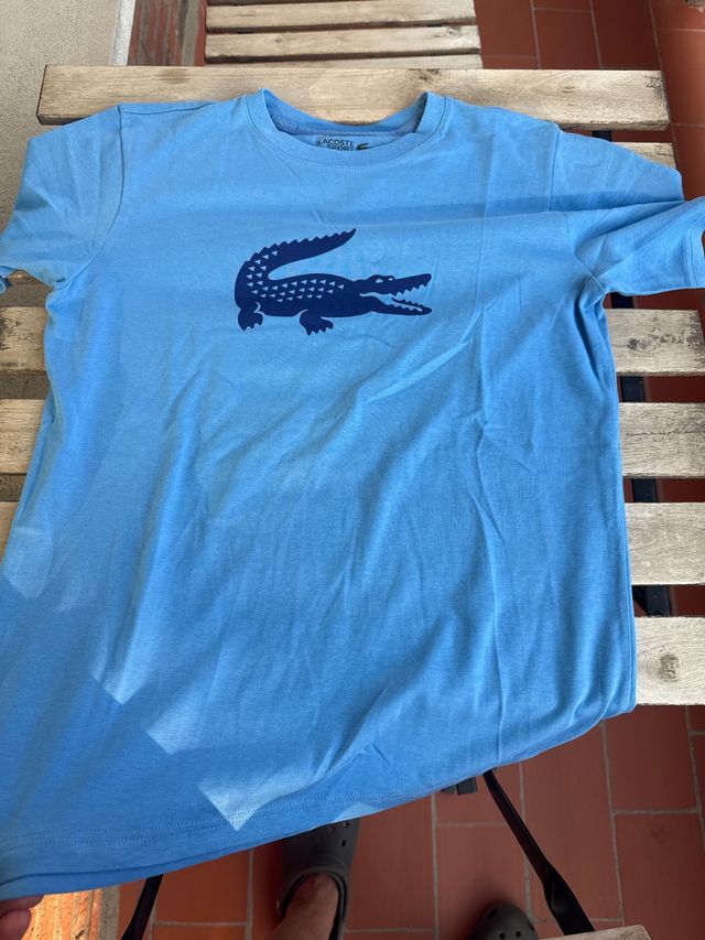 Camiseta Lacoste niño azul talla 14