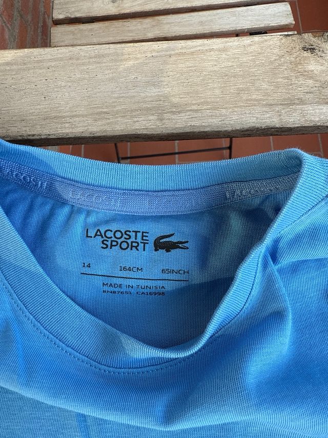 Camiseta Lacoste niño azul talla 14