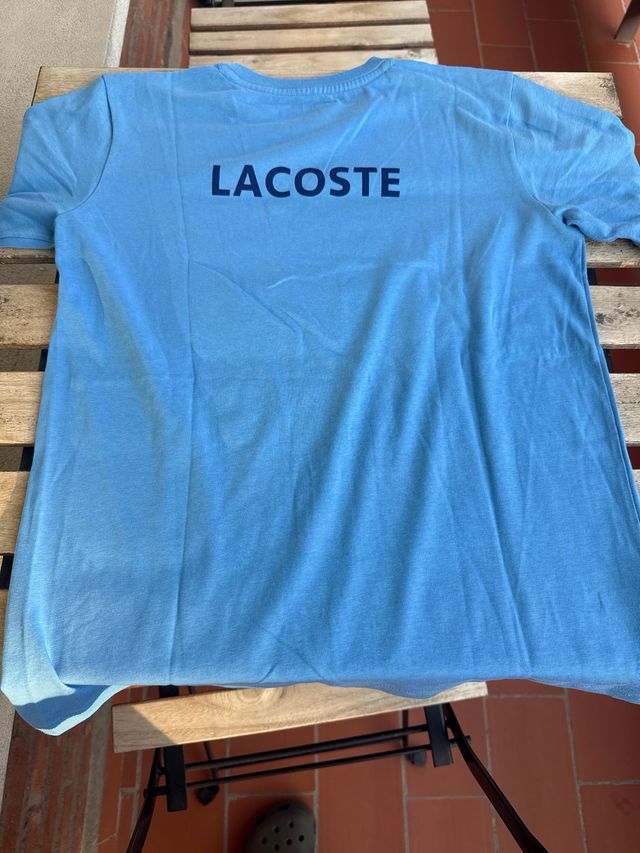 Camiseta Lacoste niño azul talla 14