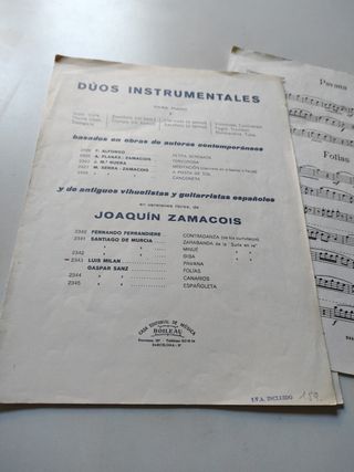 Partituras Pavana y Folias violín 