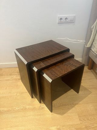 Mesitas nido de madera - 3 uds