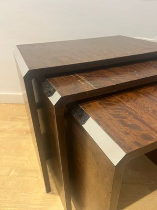 Mesitas nido de madera - 3 uds
