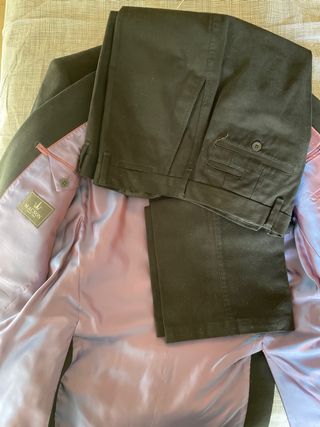 Traje negro hombre - 2 piezas. tejido efecto ante 