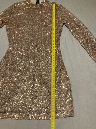 FIESTA Vestido lentejuelas dorado