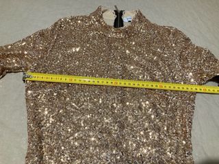 FIESTA Vestido lentejuelas dorado