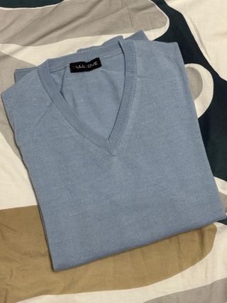 Maglioncino V-neck FULL LOVE azzurro