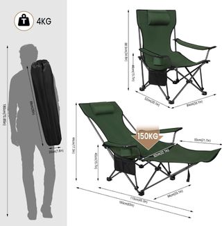2 Sillas Camping Plegables - Tumbonas