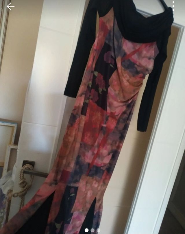 Vestido largo gasa multicolor